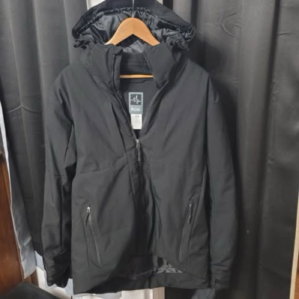 Pulse Black Women's Ski Jacket with Hooded Collar